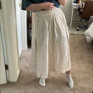 A New Day Beige and White Striped Skirt